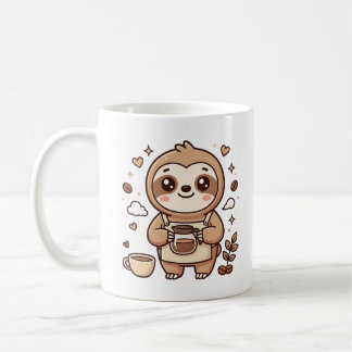 Luiaard Barista Koffiemok Kawaii Karakter