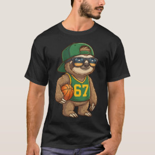 Luiaard Basketbal 67 Gen Alpha Slang Sport Mannen T-shirt