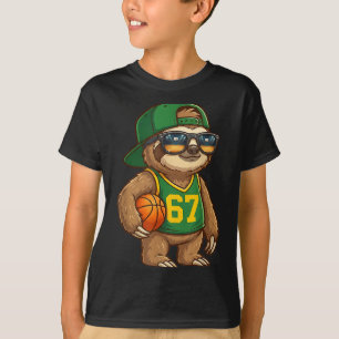 Luiaard Basketbal 67 Gen Alpha Slang Srts Mannen J T-shirt
