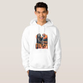 Luiaard Basketbal Vintage Grappige Retro Dunk T-sh Hoodie (Voorkant volledig)