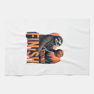Luiaard Basketbal Vintage Grappige Retro Dunk T-sh Theedoek
