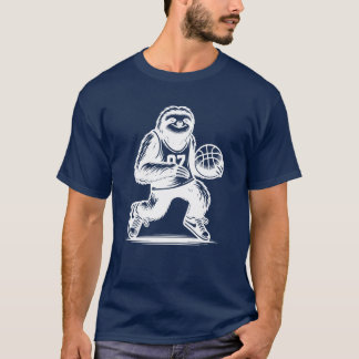 Luiaard Basketbalspeler Sport Silhouet meisje jong T-shirt