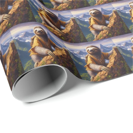 Luiaard Bergbeklimmen Cadeaupapier (Rol Hoek)