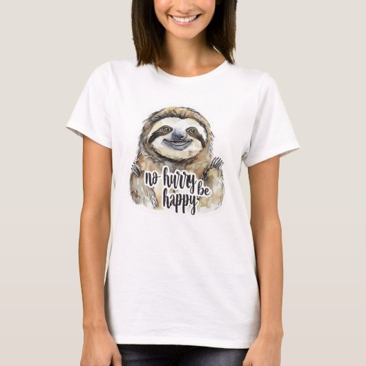 Luiaard-bericht T-shirt (Voorkant)