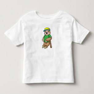 Luiaard bij honkbal met honkbalknuppel kinder shirts