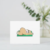 Luiaard bij yoga op yogamat briefkaart (Staand voorkant)