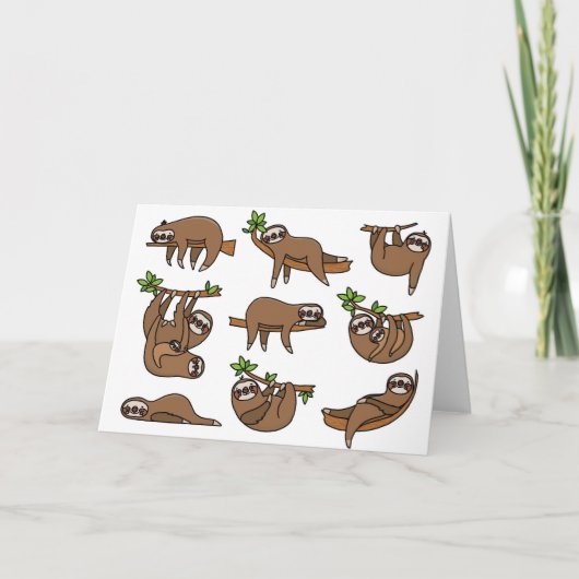 Luiaard blanco binnenkant kaart (Voorkant)