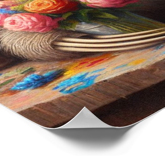 luiaard bloemist poster (Hoek)