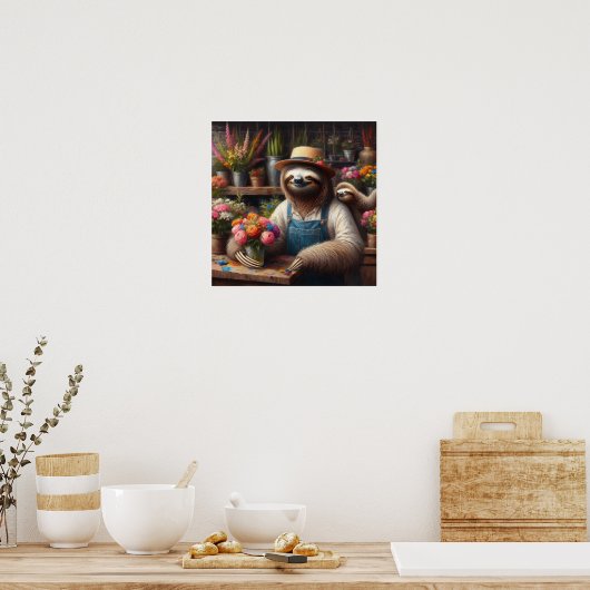 luiaard bloemist poster (Keuken)