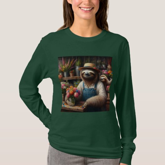 luiaard bloemist t-shirt (Voorkant)