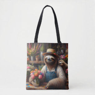 luiaard bloemist tote bag