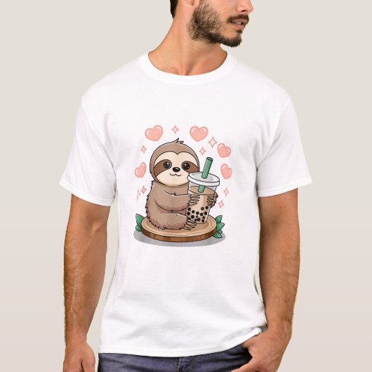 Luiaard Boba Thee Bubble Thee T-shirt (Voorkant)