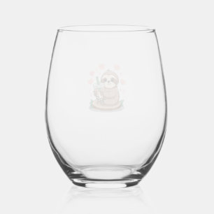 Luiaard Boba Thee Bubble Thee T-shirt Wijnglas Zonder Voet