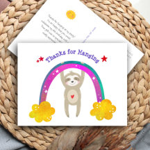 Luiaard Boho Regenboog Verjaardag Schattig Modern 