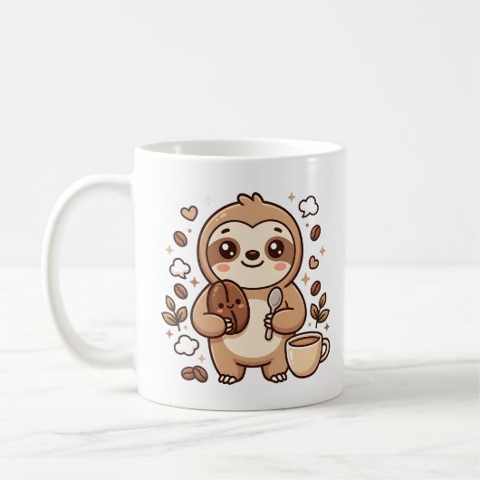 Luiaard Bonen Kawaii Koffiemok (Links)
