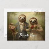 Luiaard Bruid en bruidegom Dank u Kaarten (Voorkant / Achterkant)