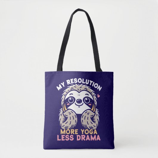 Luiaard Canvas tas - Meer Yoga Minder Drama (Voorkant)
