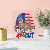 Luiaard Chill de 4e uit Patriottische VS Acryl Bord (Huwelijk)