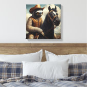 Luiaard Cowboy Canvas Afdruk (Insitu (Slaapkamer))