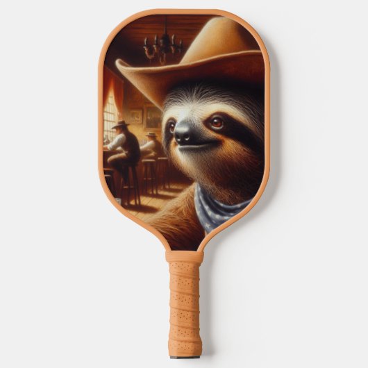 Luiaard Cowboy in Saloon Pickleball Paddle (Voorkant)
