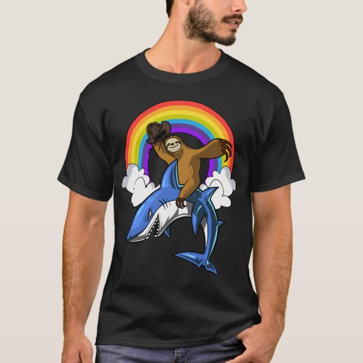 Luiaard Cowboy Rid Haai T-shirt (Voorkant)