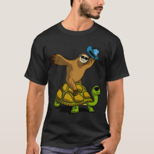 Luiaard Cowboy Ridt Schildpad T-shirt