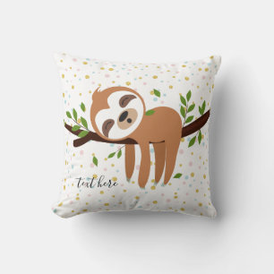 luiaard, cute luiaard, dierenillustratie kussen