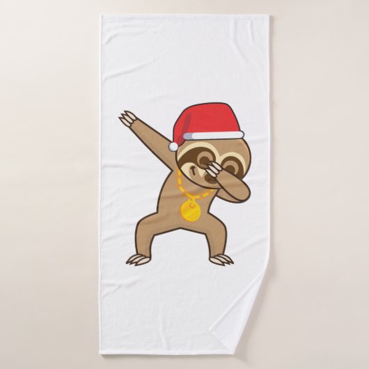 Luiaard dab Sticker Badhanddoek (Badhanddoek)