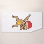 Luiaard dab Sticker Badhanddoek (Badhanddoek)