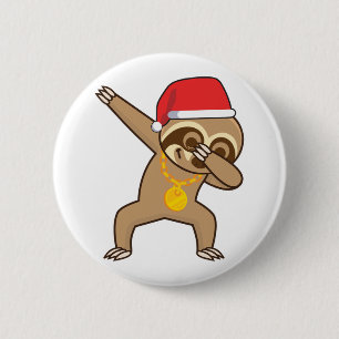 Luiaard dab Sticker Ronde Button 5,7 Cm