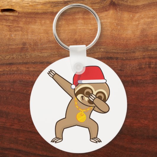 Luiaard dab Sticker Sleutelhanger (Voorkant)