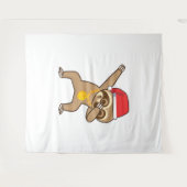 Luiaard dab Sticker Wandkleed (Voorkant (horizontaal))