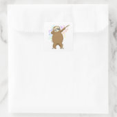Luiaard Dab Vierkante Sticker (Tas)
