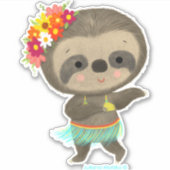 Luiaard dansen hula sticker (Voorkant)