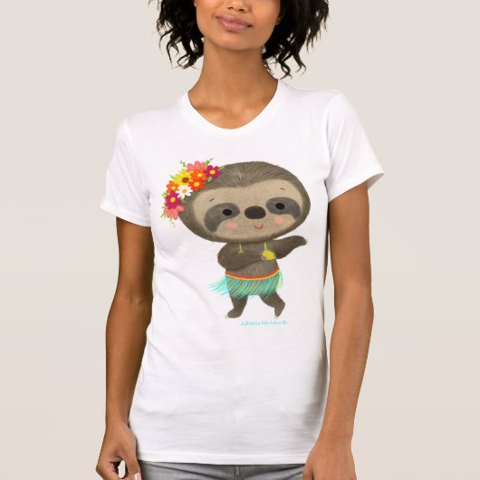 Luiaard dansen hula t-shirt (Voorkant)