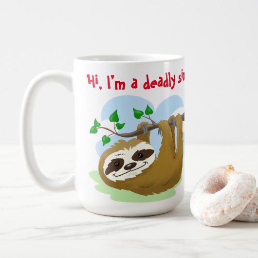 Luiaard: de Schattigee doodzonde Mok (Met donut)