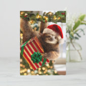 Luiaard die geschenken brengt kaart (Staand voorkant)