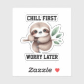 Luiaard die op de Sticker van de boomtak hangt (Vel)