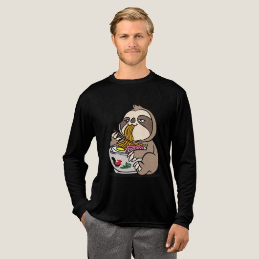 Luiaard die Ramen eet Tri-Blend Shirt (Voorkant)