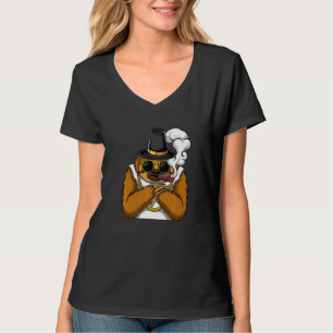 Luiaard dier rookt sigaretten in hiphop tha stijl t-shirt