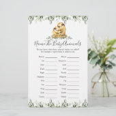 luiaard dieren Baby shower naam de baby dieren (Staand voorkant)