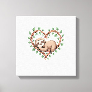 Luiaard Dierenliefhebber Kunstwerk Tropische Grafi Canvas Afdruk