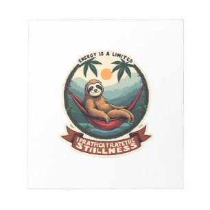 Luiaard Dinosaur Vintage Retro Rij Grafisch Notitieblok