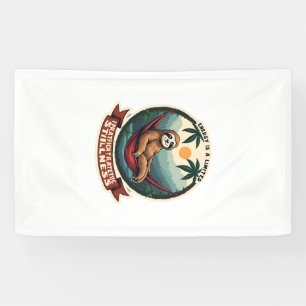 Luiaard Dinosaurus Vintage Retro Rij Grafisch Spandoek