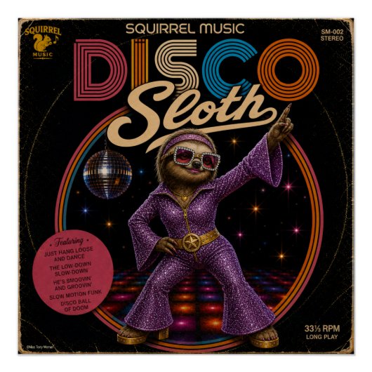 Luiaard Disco Div Perfect Poster (Voorkant)