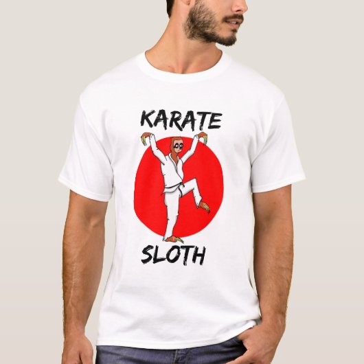 Luiaard doet karate Japan Vlag T-shirt (Voorkant)