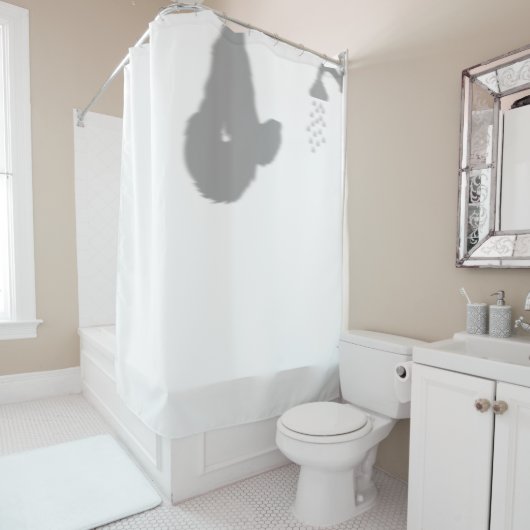 Luiaard Douche Achter Silhouet Schaduw Grappig Douchegordijn (In situ)