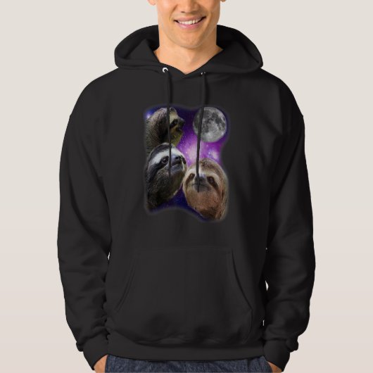 Luiaard - Drie Luiaard Howling Moon Grappig Parodi Hoodie (Voorkant)