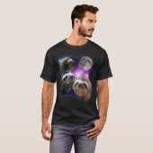 Luiaard Drie Luiaard Huilende Maan Grappig Parodie T-shirt (Voorkant volledig)