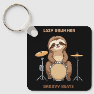 Luiaard Drummer - Lazy Drummer Groovy Beats Sleutelhanger